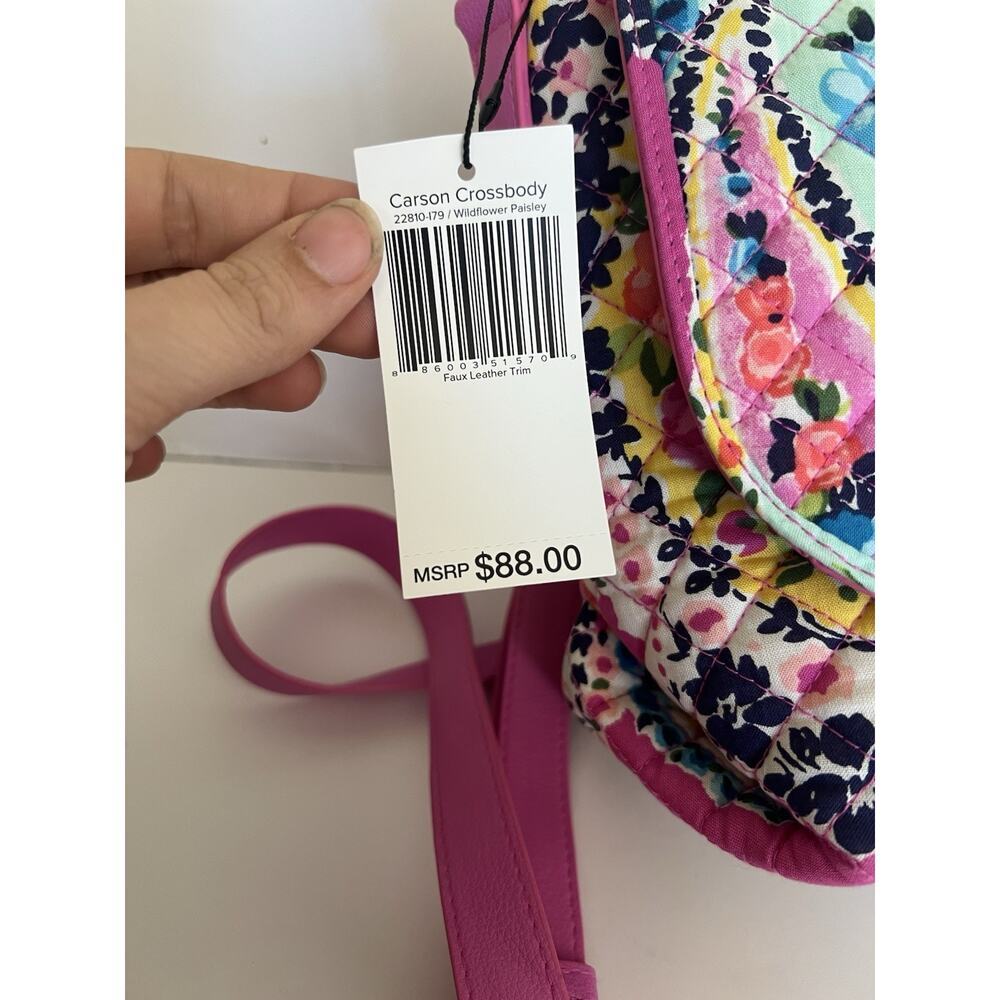 NWT Vera Bradley Carson Crossbody Bag Wildflower Paisley Flap Purse Floral - Picture 2 of 13